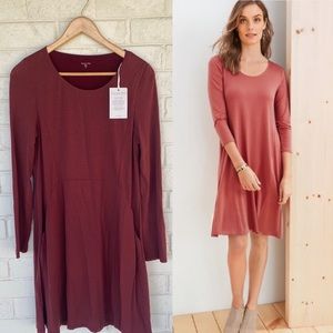 NWT Garnet Hill Pocket-Detail Trapeze Dress